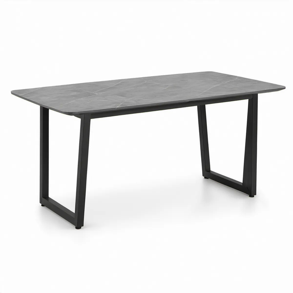 Jídelní stůl 140 × 80 × 75 cm se slinutou keramickou deskou, šedý/černý